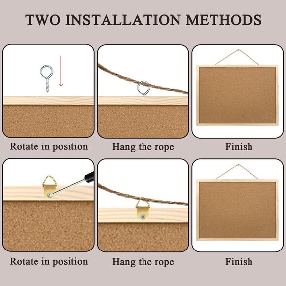 Cork Board Bulletin Board, 15.7"X 11.81" pin Boards for Walls, Oak Wood Finish F - Picture 6 of 7